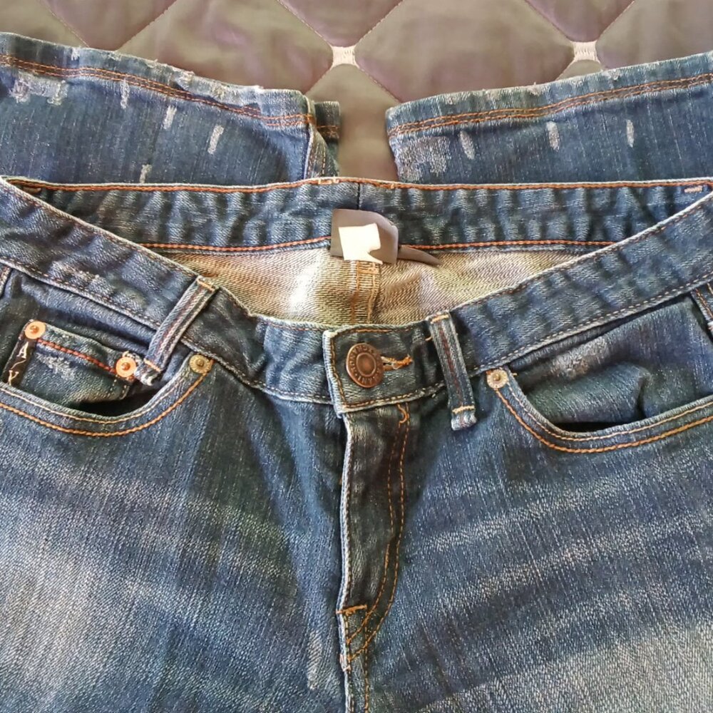 Armani Exchange π Womens Gorgeous Boot Cut Denim Distressed Wash Blue Jeans π - Picture 6 of 14